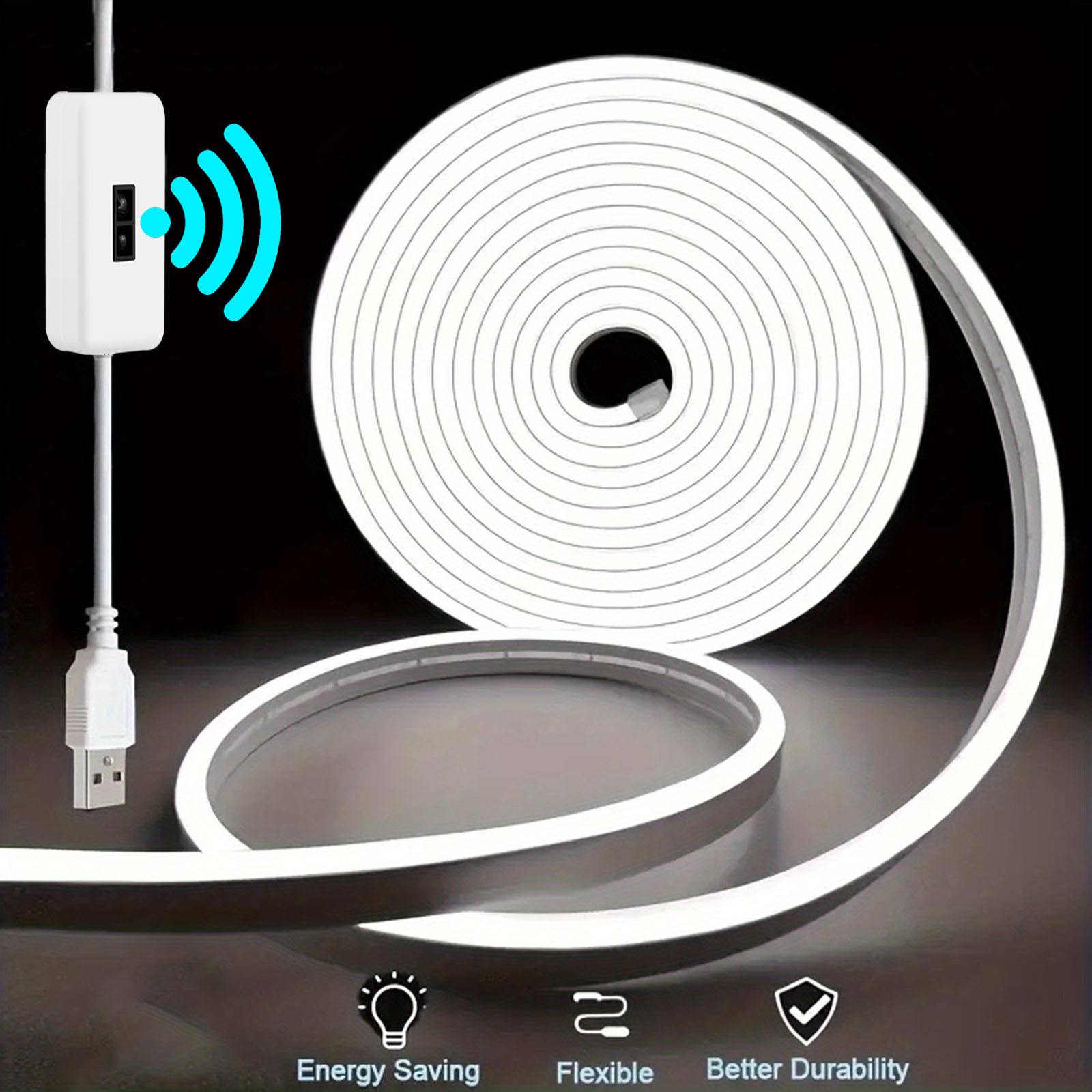 Outdoor Power Strip Weatherproof - Sensor gerak Strip lampu LED Neon,