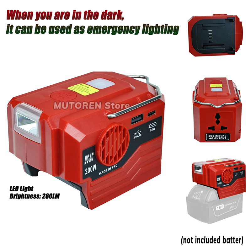 Outdoor Power Inverter - Inverter daya portabel 200W 120V/220V Inverter