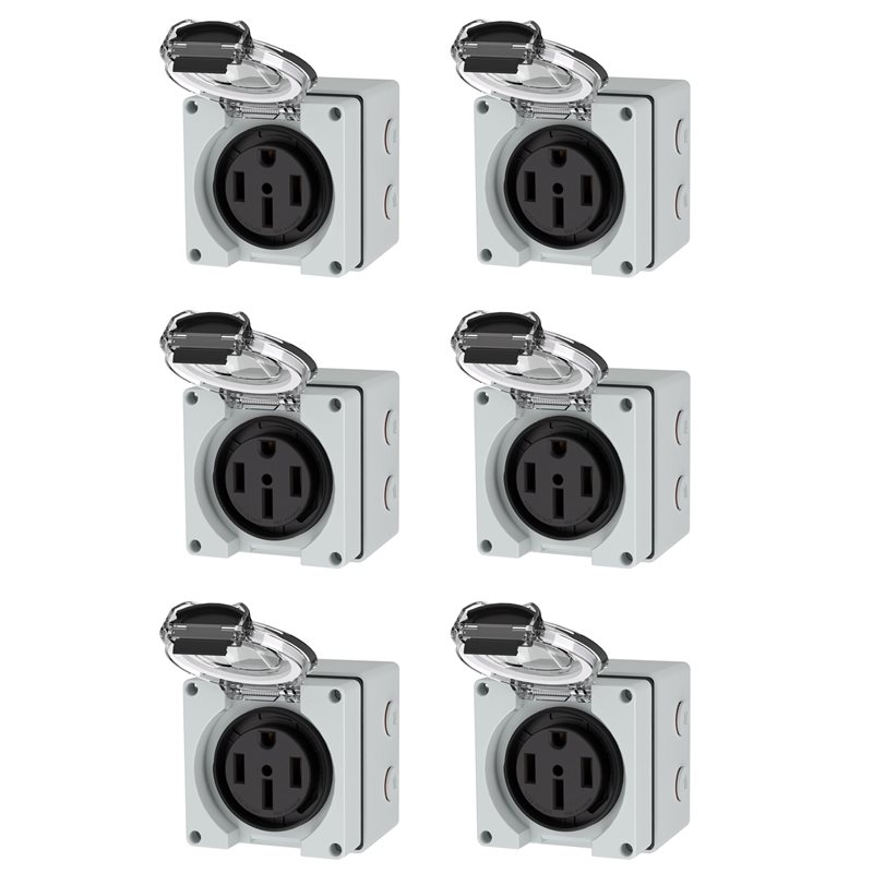 Outdoor Power Receptacle Box - ABZL 6X 50Amp Kotak Stopkontak, 125/250Volt