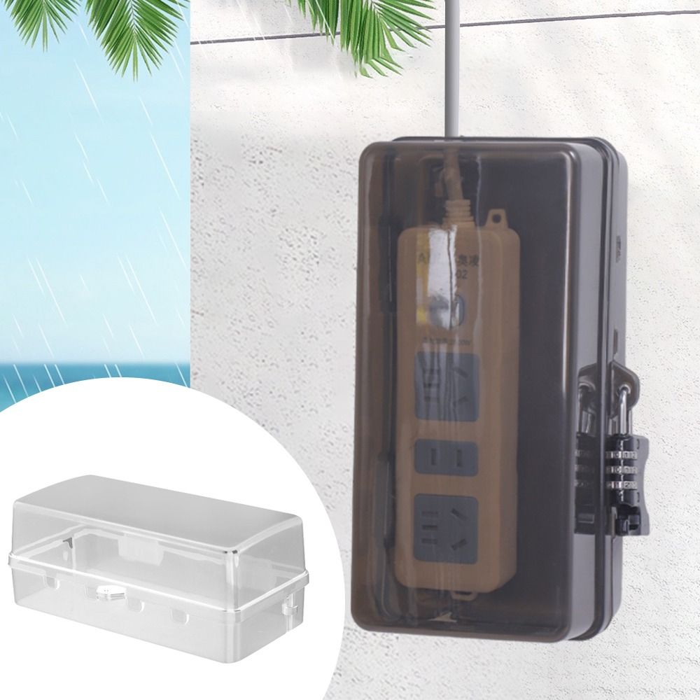 Outdoor Power Strip Weatherproof - Kotak Penyimpanan Kabel Anti Maling, Tahan