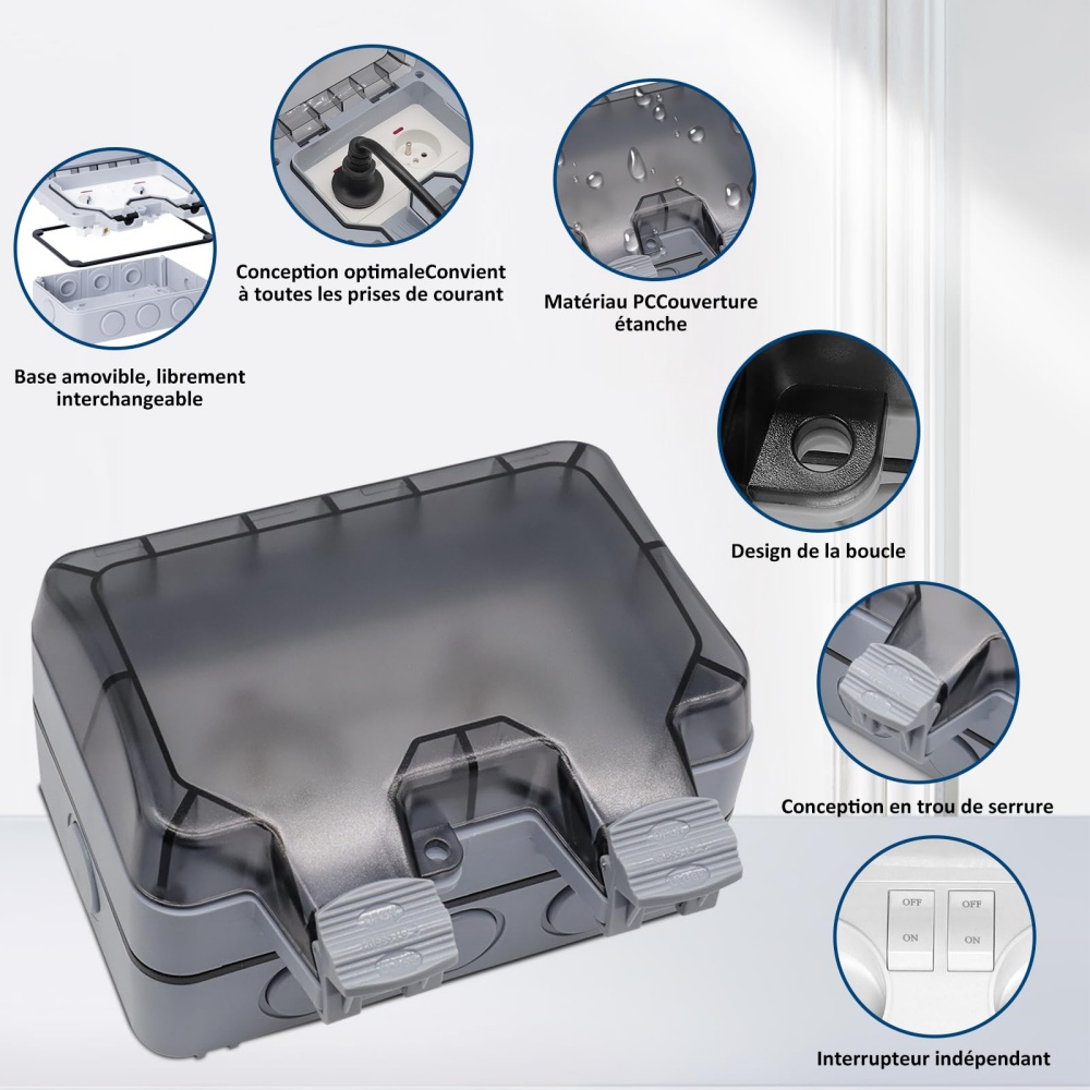 EIOMR France IP66 Soket Luar R - Outdoor Power Outlet Extension ulasan dan harga