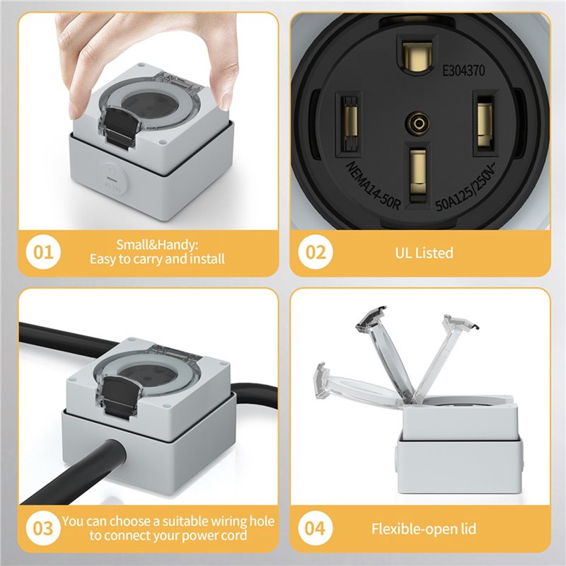 ABZL 6X 50Amp Kotak Stopkontak - Outdoor Power Receptacle Box ulasan dan harga