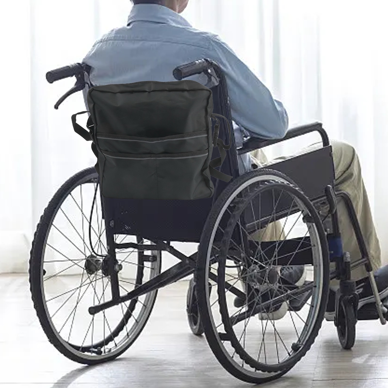 Tas Sandaran Kursi Hitam Untuk - Outdoor Power Wheelchair ulasan dan harga