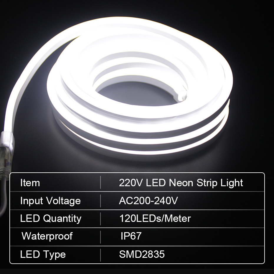 Strip Neon LED 220V 2835 120 L - Outdoor Power Strip Weatherproof ulasan dan harga