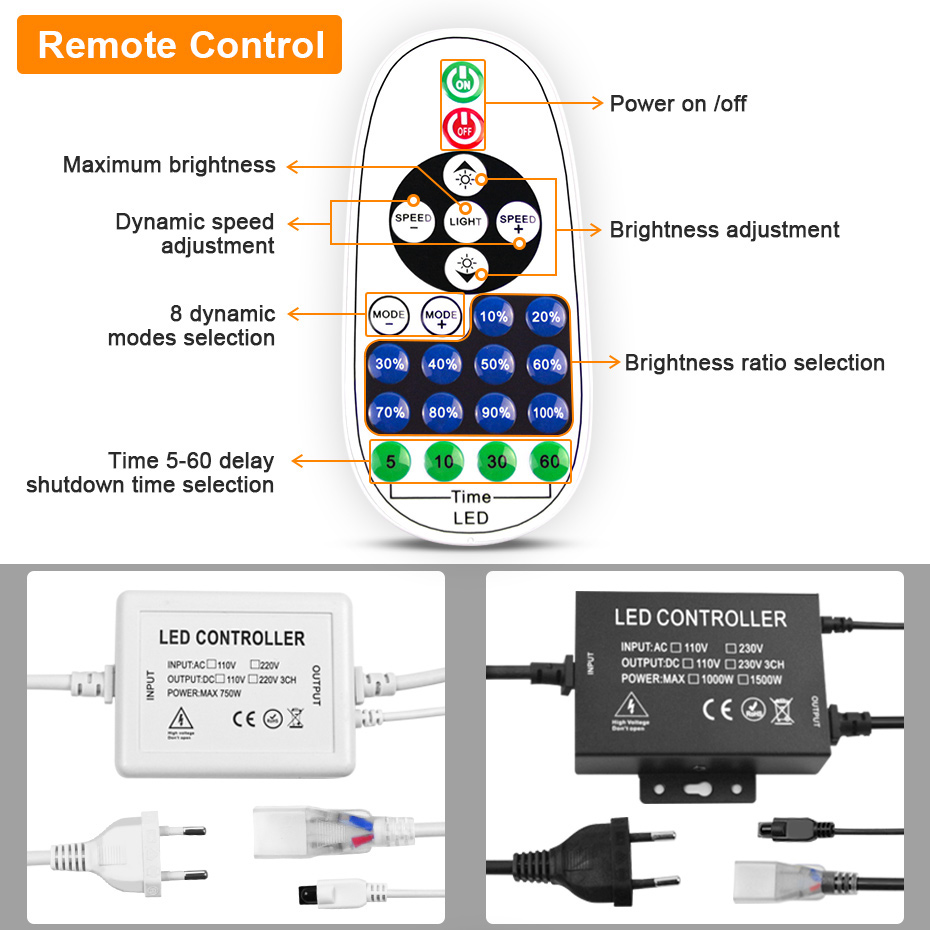 Strip Neon LED 220V 2835 120 L - Outdoor Power Strip Weatherproof ulasan dan harga